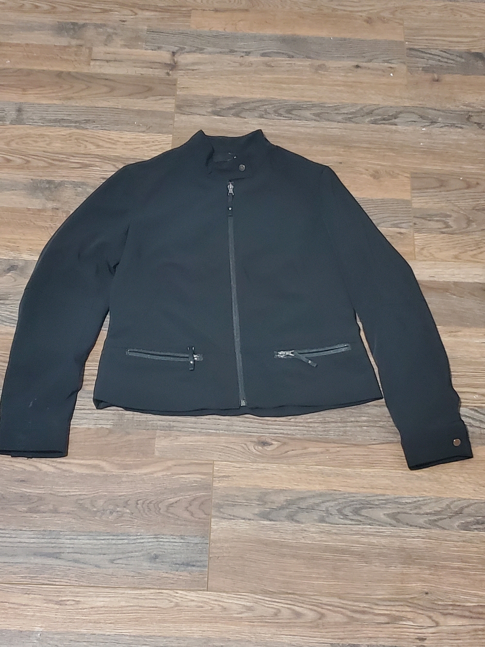 Dalia Black Moto-Style Zip Jacket